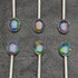 Vintage Sterling Silver Teaspoon Set of 6 Opal Decorated Case
